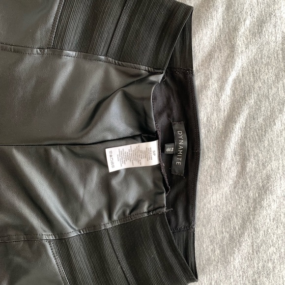 Black Dynamite pleather leggings. With elastic waist band. - Picture 2 of 2